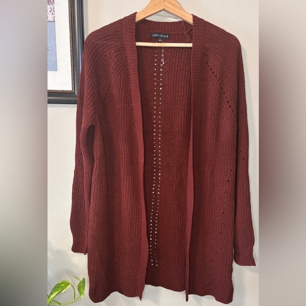 Love Ellie open front knit cardigan long sleeves Size medium New